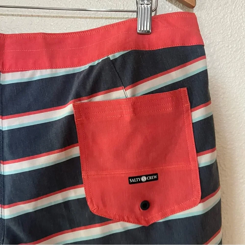 Salty Crew orange striped board swim shorts 38 men’s